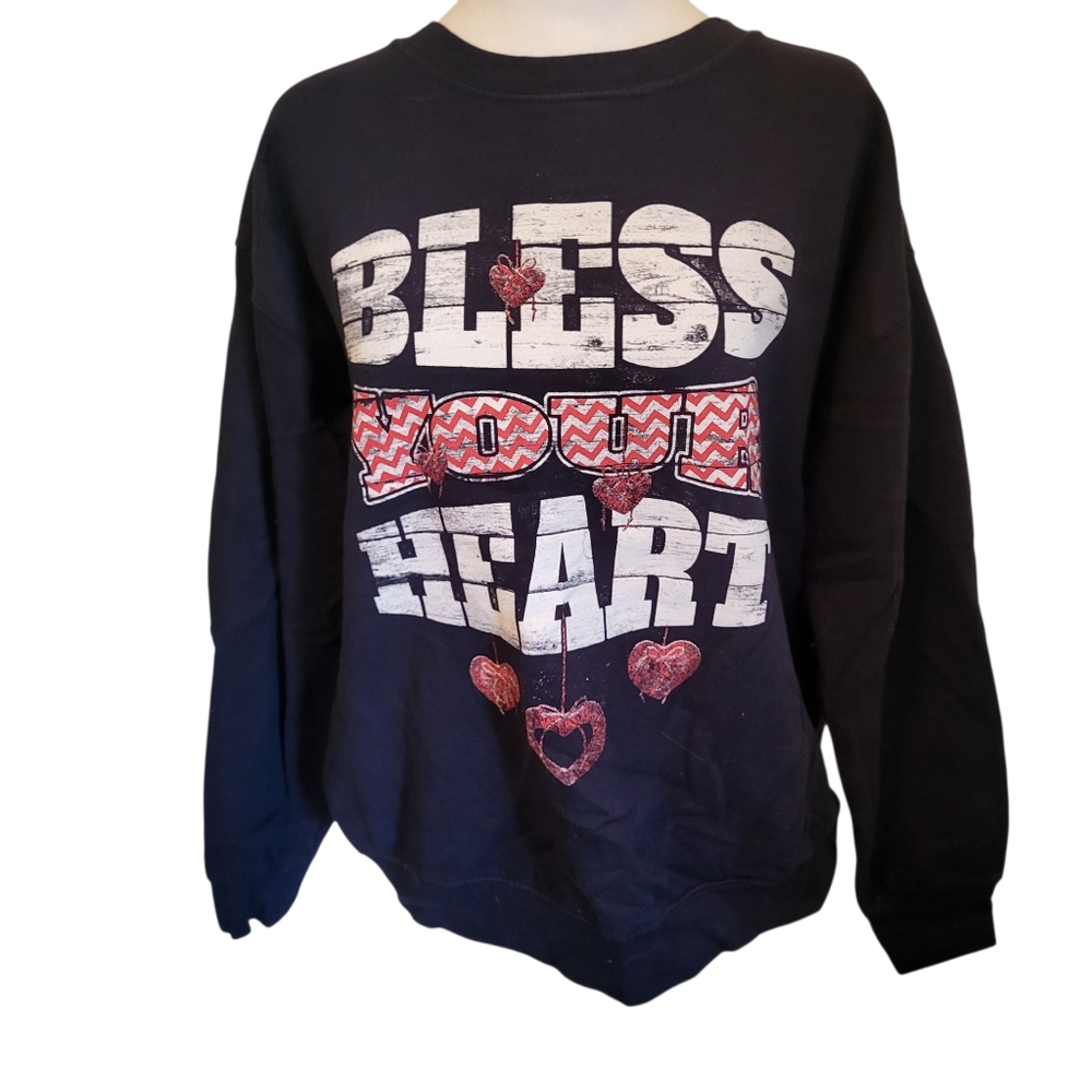 Bless Your Heart Sweatshirt Blue sz M